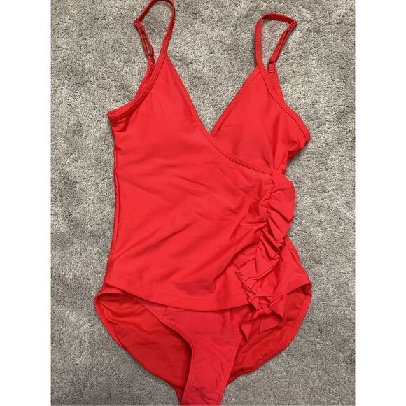 New. Red ruffle one piece. Retails $115 - Picture 7 of 11